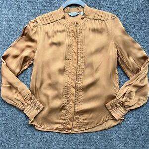 LOS ANGELES ATELIER &other Stories Women's Brown Viscose Long Sleeve Blouse Sz 2